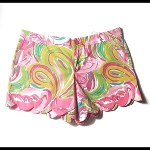 Lily Pulitzer BUTTERCUP SCALLOP Flamingo Shorts